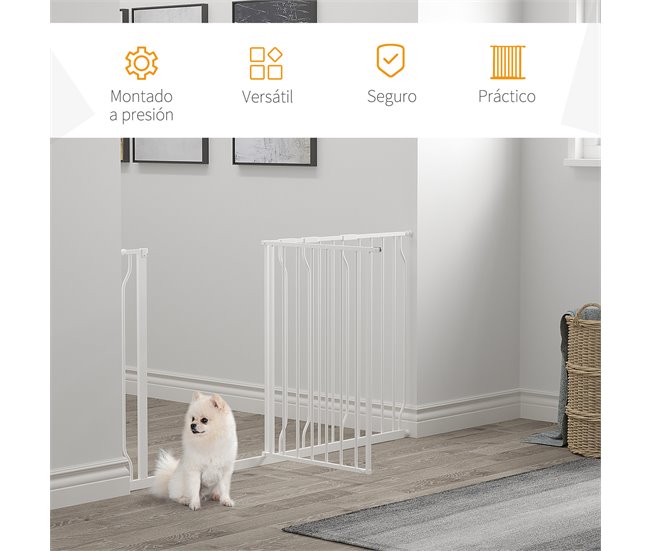 Barreira de Segurança Aço e ABS PawHut Branco