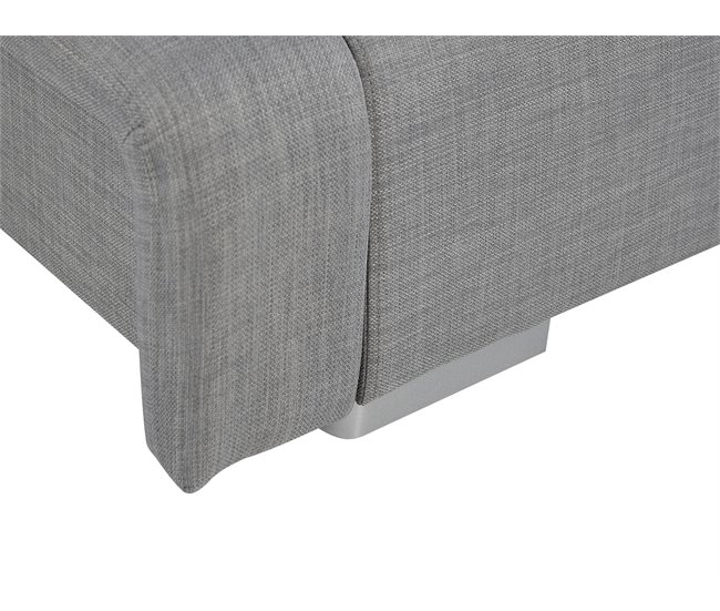 Beliani Cama com estrado Pele NANTES 208x237 Cinza Claro