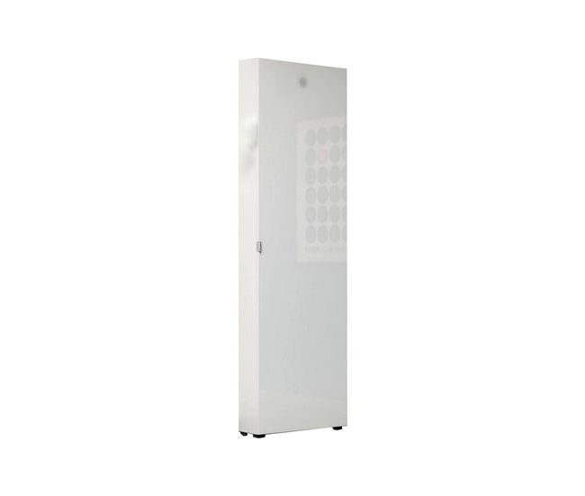 Armário multiuso com 1 porta efeito madeira Branco