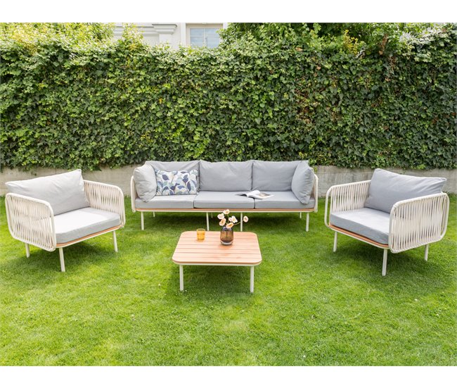 Beliani Conjunto lounge SENISE Cinza