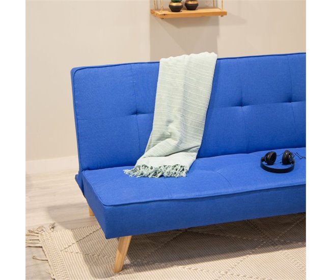 Sofá-cama Erna, duehome, Azul (ancho), Azul
