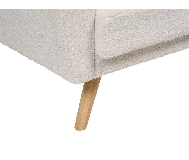 Beliani Sofá de 3 lugares Bouclé FLORLI Branco/ Bege