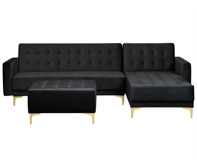 Beliani Sofá-cama Veludo ABERDEEN Areia