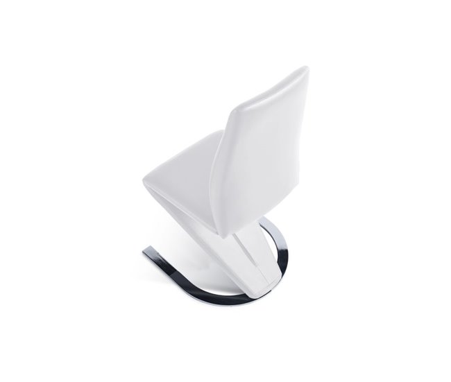 Pack 2 cadeiras de jantar Rin simile leather Branco