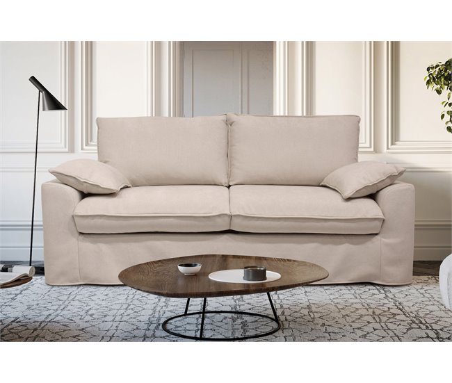 Sofá 3 lugares fixo VIALO Bege