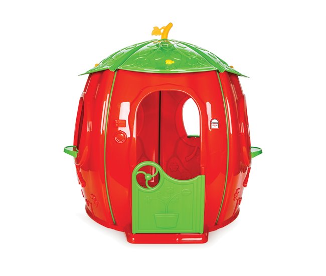 Casa de brincar plástica em forma de morango HOUSE WITH SLIDE Vermelho