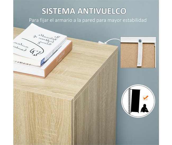 Aparador de Sala de Estar Melamina de Madeira HOMCOM 70 Branco