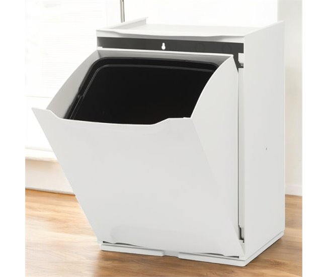 WELL HOME Lixeira de polipropileno cinza, tanque de 20L Branco
