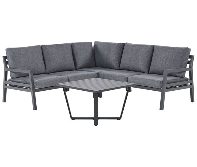 Beliani Conjunto lounge VIZZINI Cinza Escuro