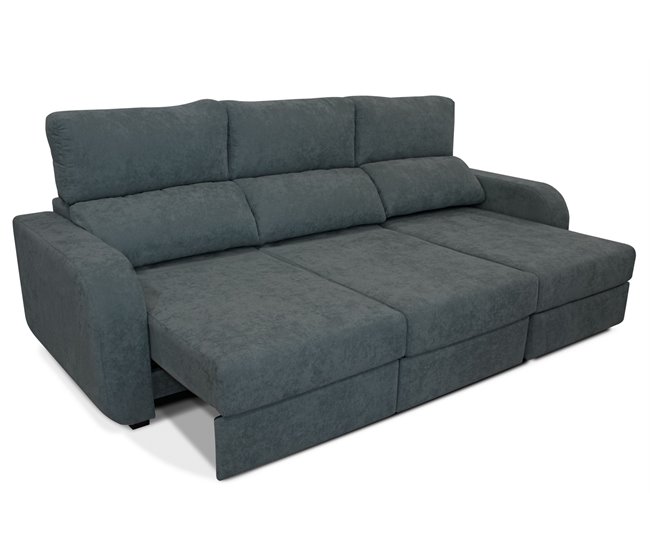 Chaise longue convertível em cama tecido APRIL Cinza