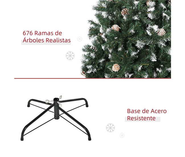 Árvore de Natal Artificial 180cm PVC HOMCOM, casa - natal Verde