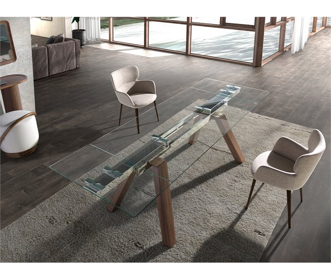 ANGEL CERDA Cadeira em tecido castanho marmoreado Castanho