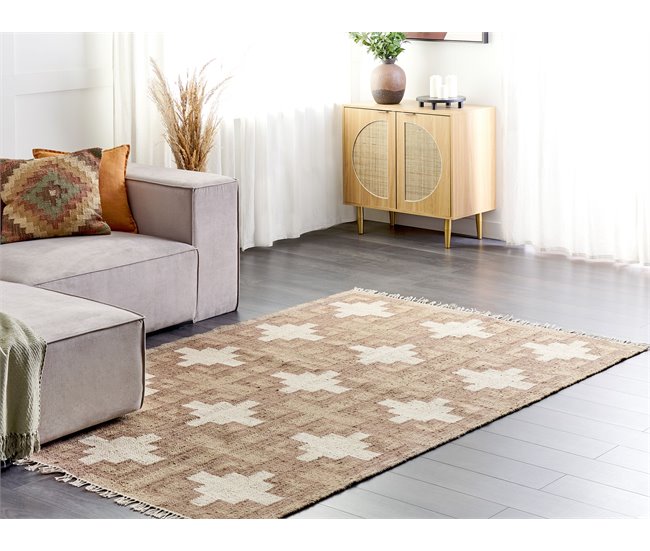 Beliani Entrelaçado KONURTAY 160x230 Bege