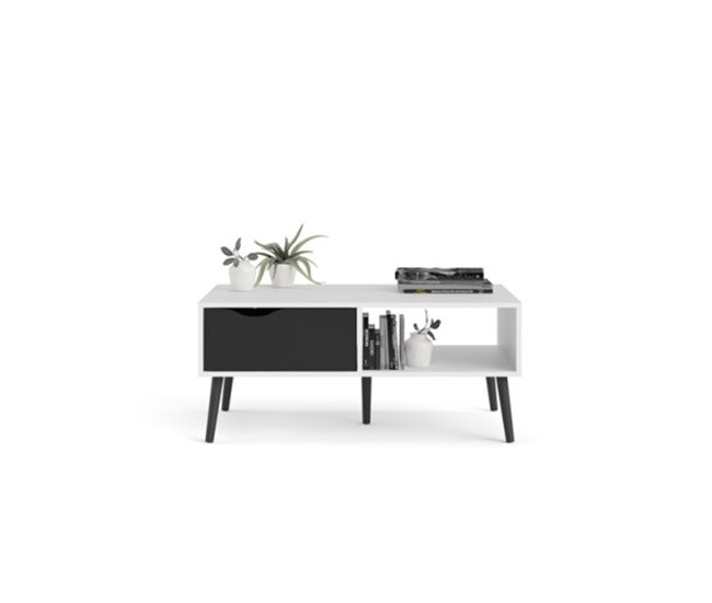 Mesa de centro LIA branca e preta Branco/ Preto