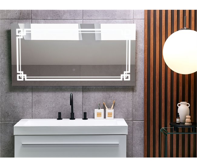 Beliani Espejo de baño AVRANCHES Cinza