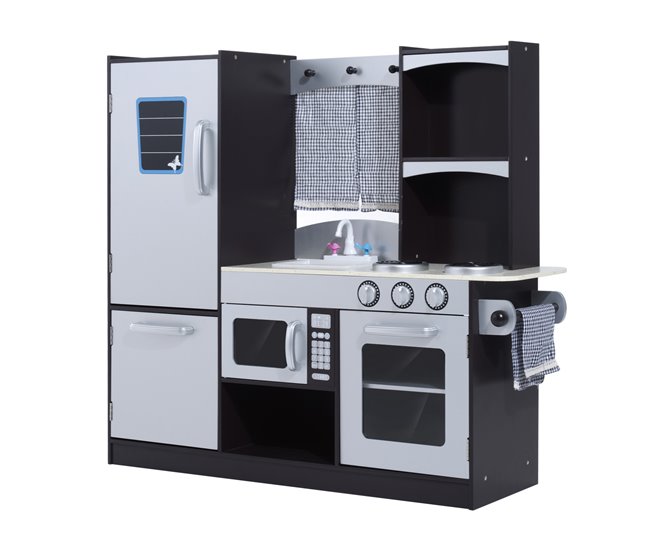 Cozinha Infantil de Madeira MDF e Madeira de Pinho HOMCOM Multicor