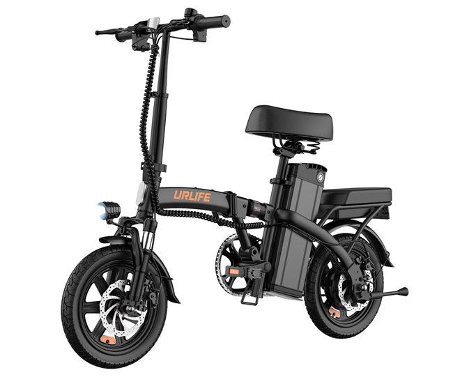 E-bike urlife f1l - motor 250w bateria 48v 7.5ah pneus de 14 polegadas disco