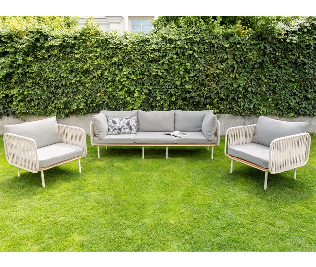 Beliani Conjunto lounge SENISE Cinza