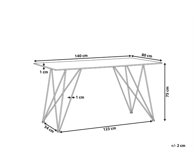 Beliani Mesa de comedor KENTON 80x140 Cinza