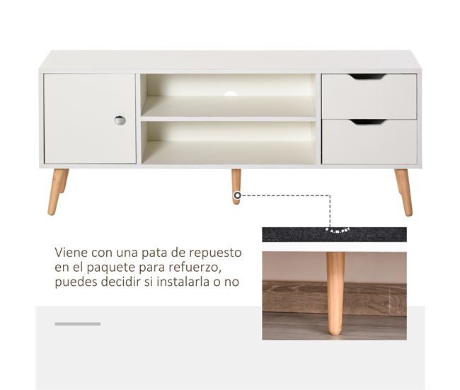 Armário de TV Particle Board HOMCOM 120 Branco