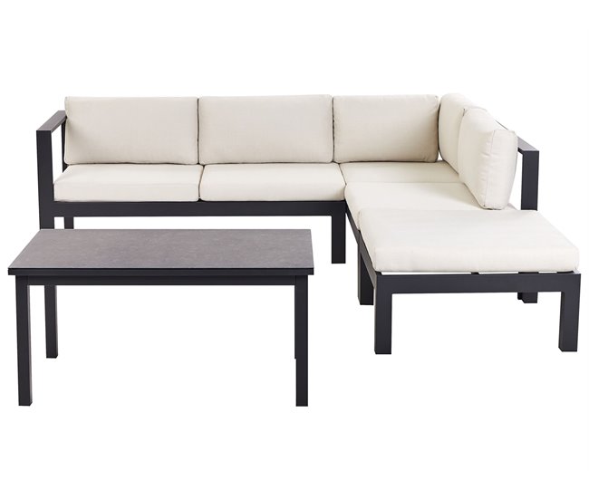 Beliani Conjunto de jardín MESSINA Creme