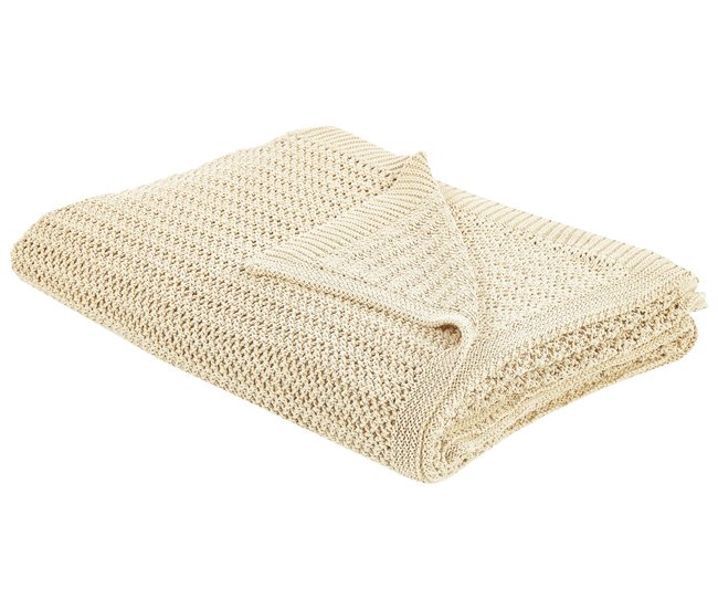 Beliani Cobertor ILEN Creme