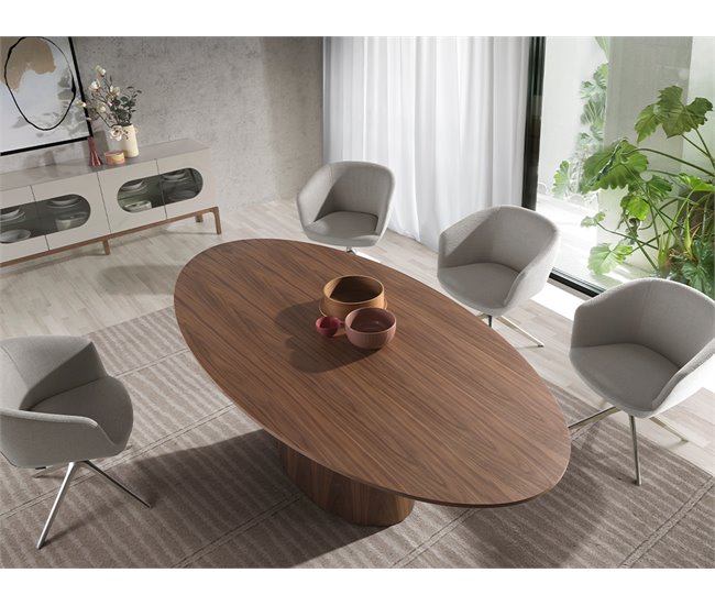 ANGEL CERDA Cadeira giratória em tecido cinzento claro AlumÍnio