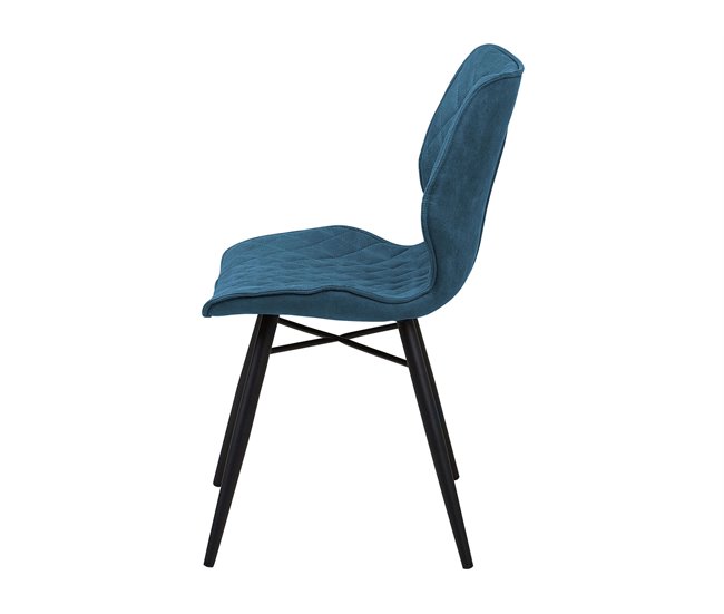 Beliani Silla de comedor LISLE Azul Marino