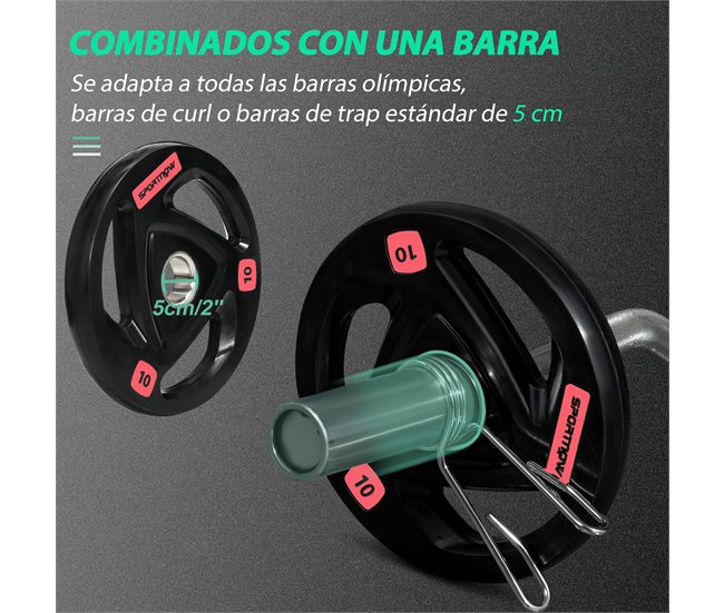 Discos de Musculação Metal e Borracha SPORTNOW Preto
