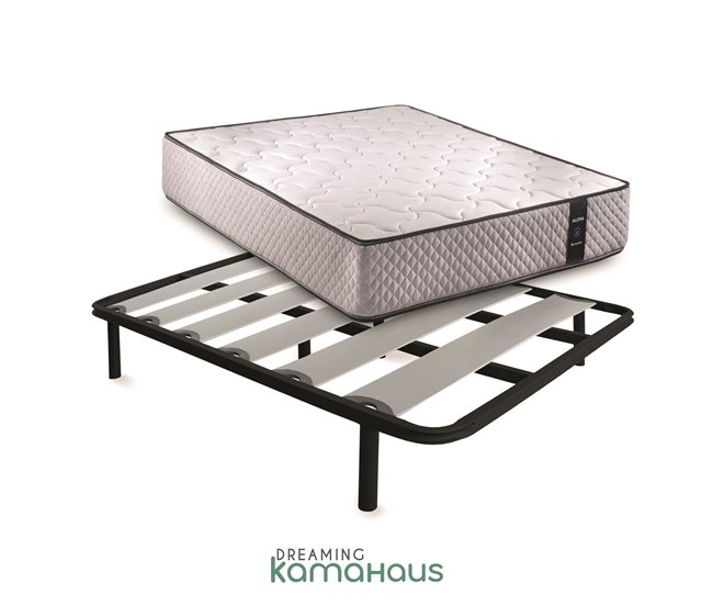 Conjunto Alora Colchão Viscoelástico + Bases de Ripas de faia 