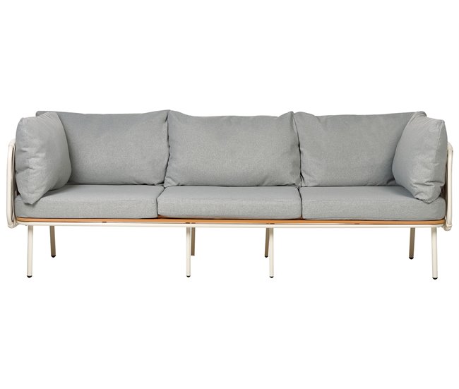Beliani Conjunto lounge SENISE Branco/cinza