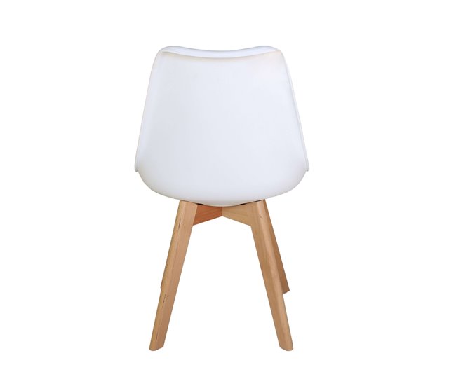 Pacote de 2 cadeiras nórdicas com pernas Branco