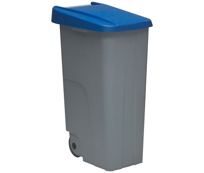 WELL HOME Conjunto de 2 Recipientes Fechados de 110L Azul+Preto Alt.88cm Azul/ Preto