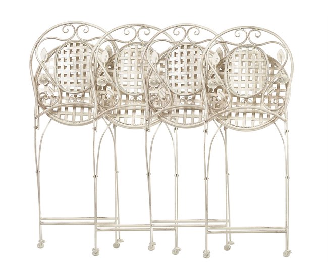 Beliani Cadeira de jardim BIVIO Branco/ Bege