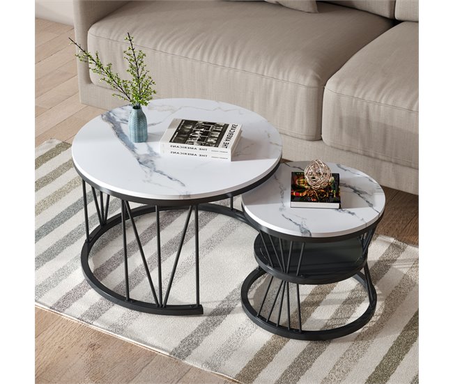 Mesa de centro, mesa de apoio, mesa de canto 70x45 Branco