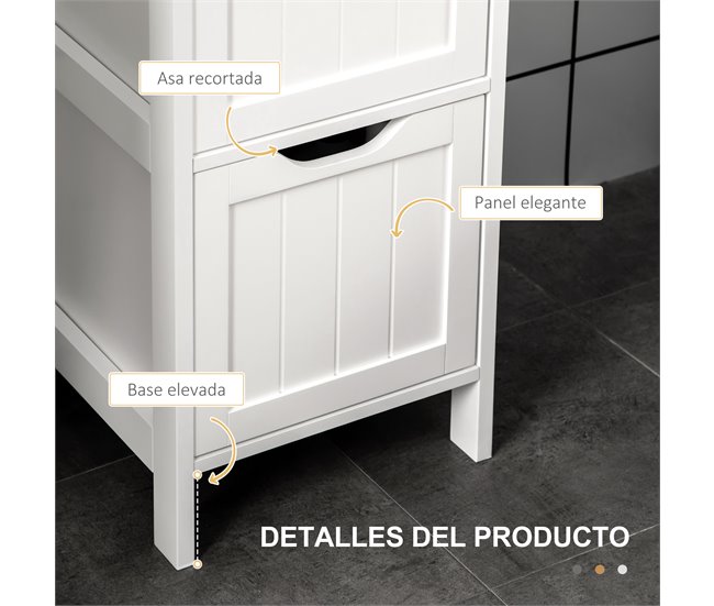 Armário Auxiliar Casa de Banho MDF HOMCOM, casa - casa de banho Branco