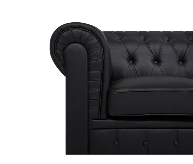 Beliani Poltrona CHESTERFIELD Preto