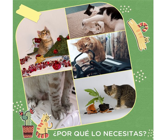 Arranhador para Gatos Aglomerado de Madeira, Sisal e Poliéster Verde