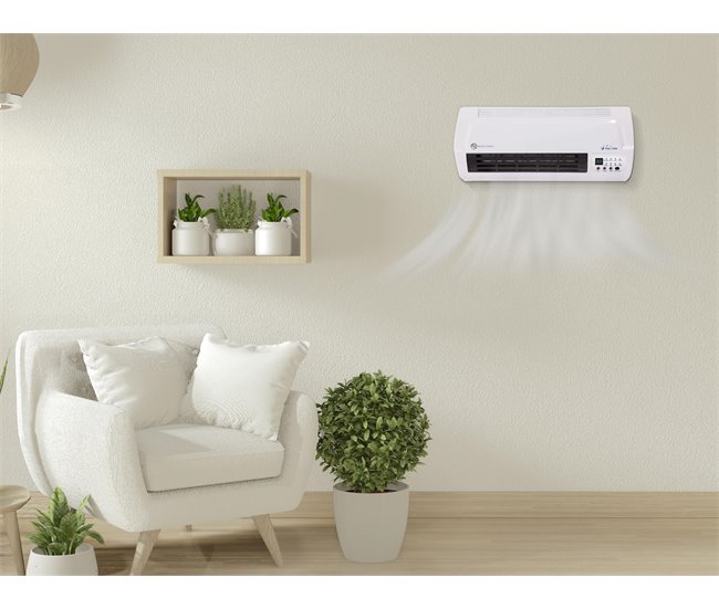 Aquecedor Split Cerâmico 1000W / 2000W com controlo remoto Branco