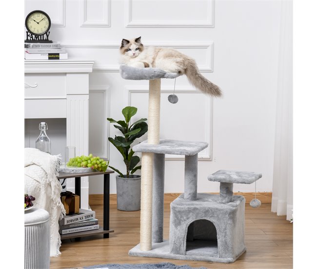 Arranhador para Gatos Aglomerado e Sisal PawHut Cinza