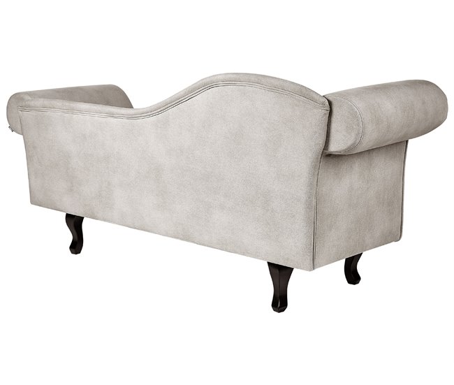 Beliani Chaise longue versão à esquerda Veludo LATTES Cinza Escuro