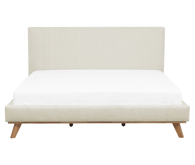 Beliani Cama com estrado Chenille TALENCE 177x218 Bege