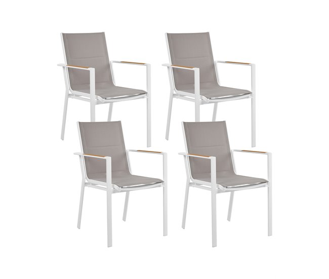 Beliani Cadeira de jardim BUSSETO Branco/cinza