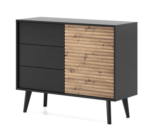 APARADOR WILLOW 104 Preto/ Creme