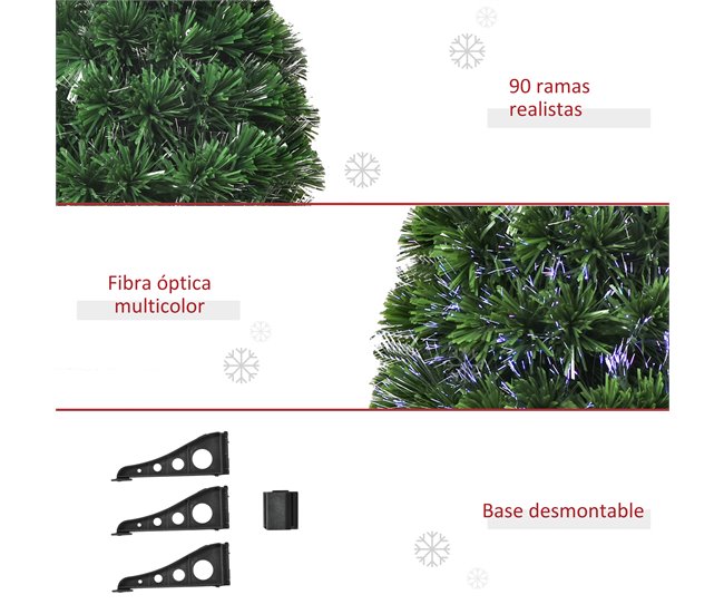 Árvore de Natal PVC e Plástico HOMCOM, casa - natal Verde