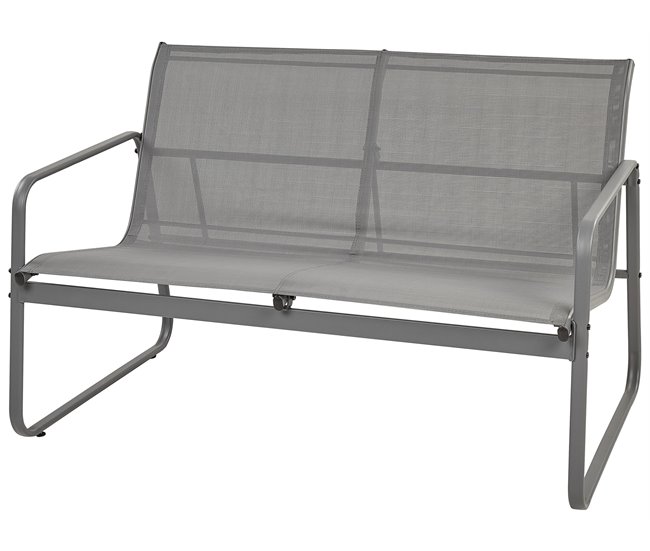 Beliani Conjunto lounge Aço BARREA Cinza