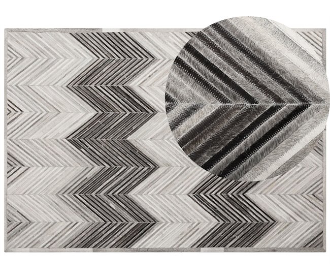 Beliani Pelos curtos AYTEPE 160x230 Cinza Escuro