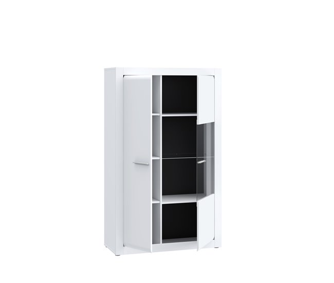 Vitrine dupla branco brilhante LIVING Branco Brillo