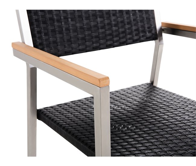 Beliani Conjunto de refeição MALETTO/GROSSETO Preto / Cinza