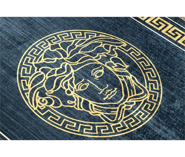 ANDRE 1972 Tapete Quadro medusa grego antiderrapante 80x150 Azul